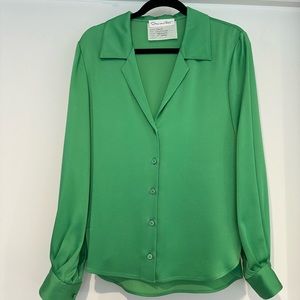 Oscar de la Renta crepe back satin blouse